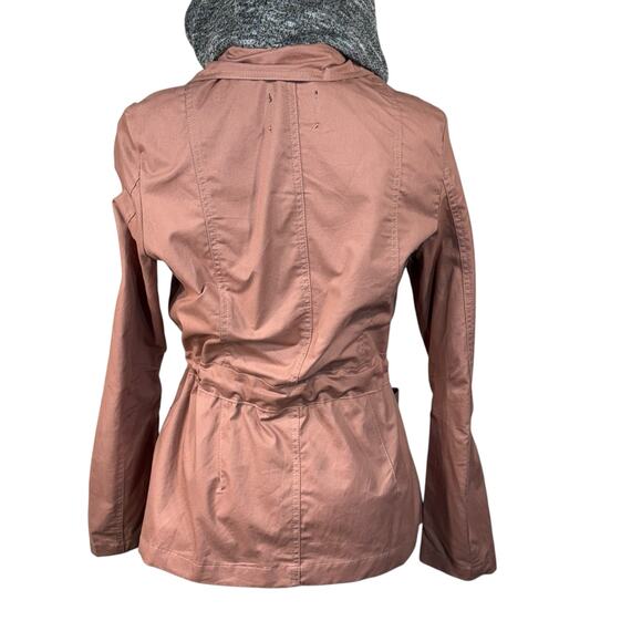 Love Tree Medium Utility Jacket Full-Zip Hooded Pockets Drawstring Rose Pink New - Picture 6 of 11